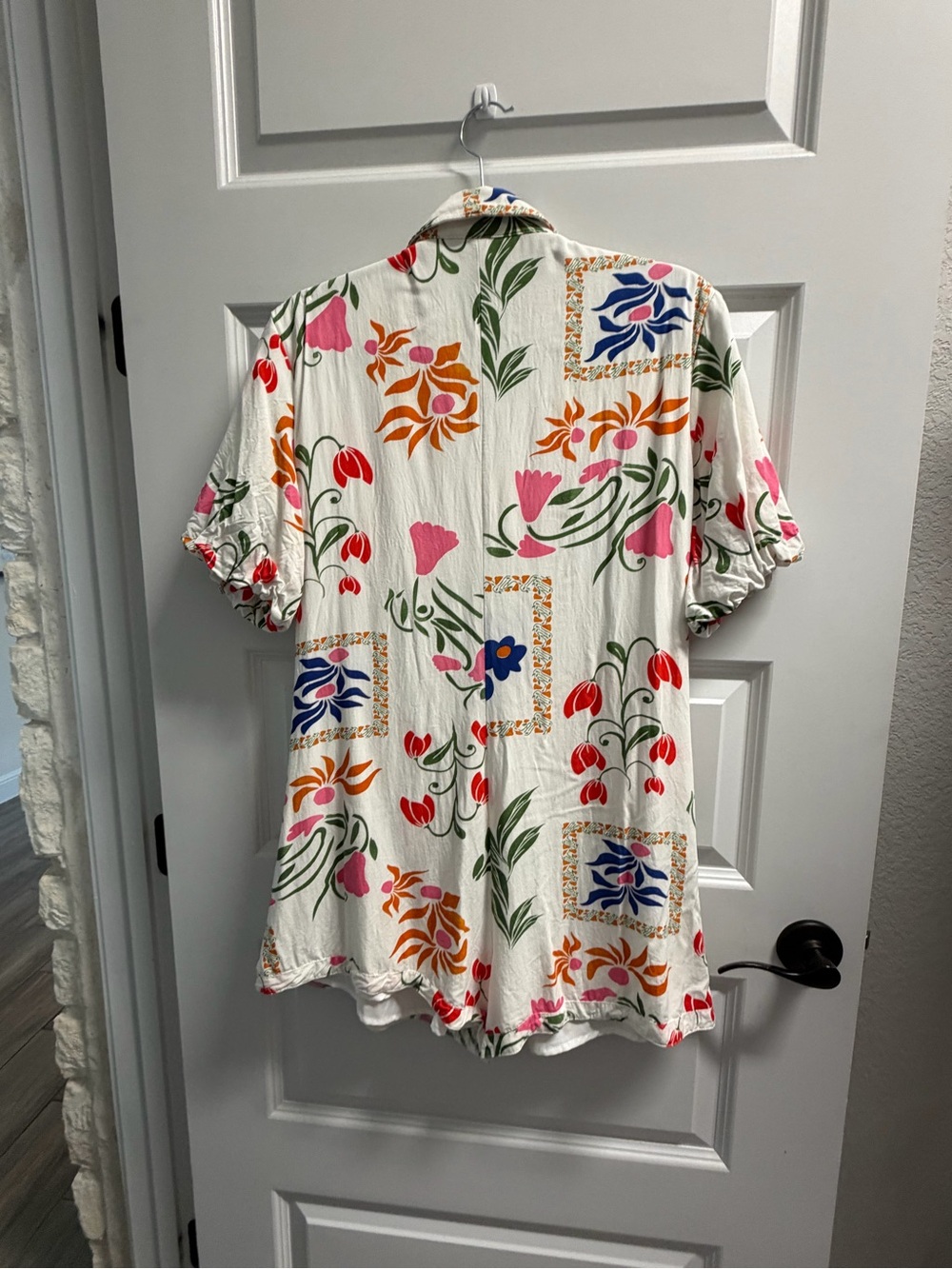 Floral Button-Front Romper - Lined - Picture 5 of 10